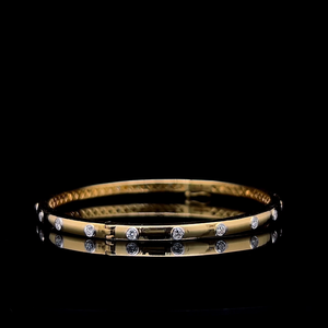 Bezel Set Round Cut Lab Grown Diamond Openable Bangle 925 Sterling <b>Silver</b> 10K 14K 18K Solid Gold Fine Jewelry Womens <b>Cuff</b> Direct - Product Image 2