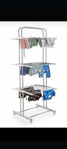 <b>Space</b> <b>Saving</b> Foldable Clothes Drying Rack Multi Layer Laundry Stand Portable Garment <b>Hanger</b> Organizer For Indoor Use - Product Image 2