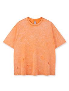 T-shirt décontracté pour homme, coupe classique, uni, lavé, 100% coton, manches courtes, col rond, jersey tricoté doux - Product Image 3