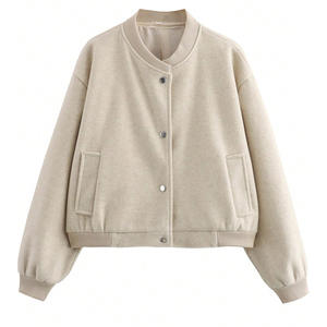 Urban Casual <b>Women</b> Bomber <b>Jacket</b> Custom Smooth Polyester Zip <b>Jacket</b> Apparel For Logo Customization Use - Product Image 1