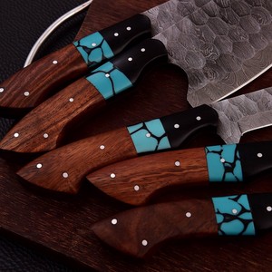 Custom Handmade High Quality 5 PCS Professional Kitchen <b>Knife</b> <b>Set</b> With Damascus Steel Blade and Custom Handle Kitchen <b>Knife</b> <b>Set</b> - Product Image 2