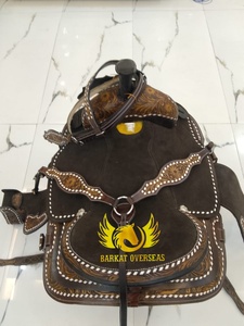 Barkat Overseas Custom Floral Double Toned Roper New Genuine Leather <b>Soft</b> Natural Leather Durable Western Horse Saddle Gel - Product Image 4