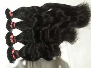Extensions de cheveux humains indiens Remy 100g, pointe plate et pointe en K, cheveux raides et ondulés - Product Image 1