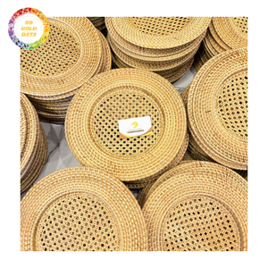 Platos de Rattan Natural Ecológicos Vintage al por Mayor, Pintados a Mano y Personalizables, para Servir la Cena - Product Image 6