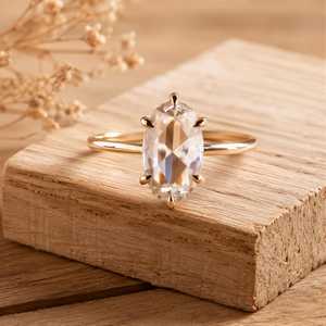 Beautiful Moval Rose Cut Lab Grown <b>Diamond</b> Solitaire Solid Gold <b>Ring</b> Prong Set E Color VVS Clarity <b>Diamond</b> <b>Ring</b> IGI Certified - Product Image 1