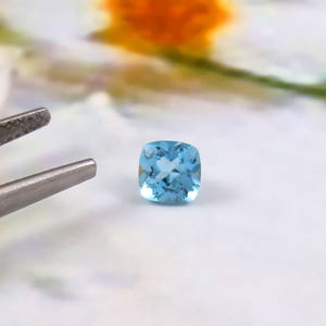 Topacio Azul Suizo Natural de 3.50x3.50 mm, Corte Cuadrado Cojín, Facetado, Calibrado, Gema Suelta para Fabricación de Joyas, Lote al por Mayor - Product Image 3