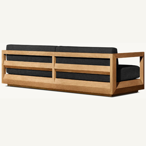 Sillón de madera de teca en oferta, con asiento de espuma suave y duradera, diseño moderno y cómodo para sala de estar - Product Image 4