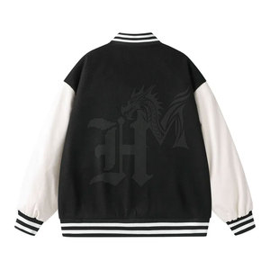 Pakistan Manufactured Modern Style Unisex Varsity Jacket Stand Front Customized Design <b>Fleece</b> Fabric Comfortable for Winter - Product Image 2