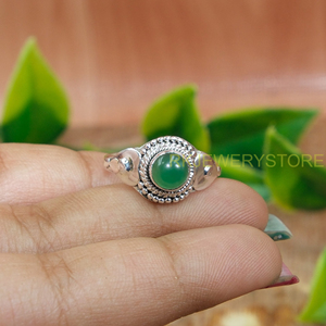 Handmade 925 Sterling <b>Silver</b> Green Onyx Oval Gemstone <b>Ring</b> for <b>Men</b> & Women - Product Image 4
