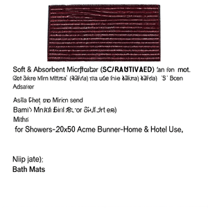 Alfombra de Baño Antideslizante de Microfibra Suave y Absorbente para Duchas - 20x50 Acme Runner - Uso Doméstico y Hotelero - Product Image 2