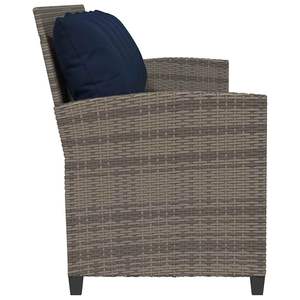 Sofá de Patio de 5 Plazas en Poliratán Gris con Cojines, Muebles de Exterior Duraderos - Product Image 5