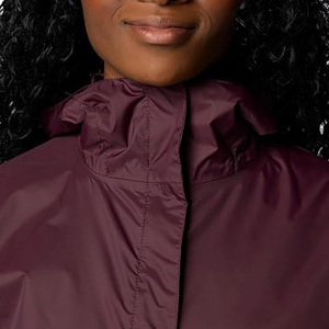 Chaqueta Impermeable para Mujer, Color Borgoña, Cortavientos, con Capucha, Diseño de Dos Tonos, Ropa Deportiva para Exteriores - Product Image 4