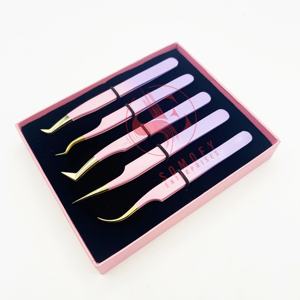 Haute qualité en acier inoxydable 90 degrés Volume extension de cils pince à épiler résultats optimaux beauté fibre applicateur incurvé - Product Image 3