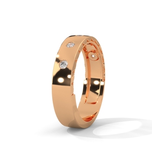 Anillo de Boda Chapado en Oro Rosa de 14K con Acento de Piedra de Corte Brillante Redondo, Anillo de Eternidad para Mujer - Product Image 2