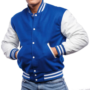 Men's College <b>Wool</b> Varsity Jacket with Winter Single Button Stand Collar Front Custom Design High Quality Top Selling - Product Image 1