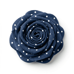 ริบบิ้นโกรเกรนลายจุดสีน้ำเงินกรมท่าขาวขนาด 6 มม. ขายส่ง สำหรับห่อของขวัญ ตกแต่งห่อของขวัญ เครื่องประดับผม งานฝีมือทำมือ - Product Image 2