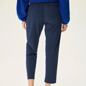 Pantalones de Invierno para Mujer, Color Azul Marino, Tejido, Corte Recto, Cintura Media Elástica, Ajuste Regular, Largos, Formales, de Color Sólido - Product Image 5