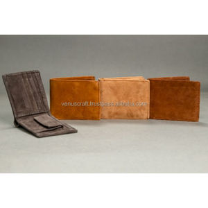 กระเป๋าสตางค์หนังแท้แบบสั้นสีน้ำตาลลายหนังแท้สำหรับผู้ชายกระเป๋าสตางค์แบบสองพับหนังแท้กัน RFID ป้องกันการบล็อก - Product Image 2