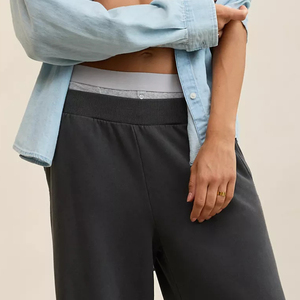 Pantalon de jogging ample gris foncé pour femme, en polyester et coton, coupe oversize, qualité supérieure OEM - Product Image 4