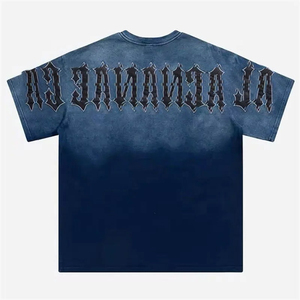 เสื้อยืดคอตตอนคุณภาพสูง 100% สำหรับผู้ชาย ไซส์พลัส สไตล์สตรีทแวร์ พิมพ์ลายสกรีน ย้อมสีไทได ทรงยาว - Product Image 6