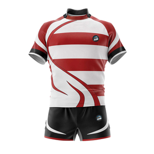 ชุดยูนิฟอร์มรักบี้แขนสั้นคุณภาพสูงแบบใหม่ พิมพ์ลายเต็มตัว ระบายอากาศได้ดี ป้องกันแบคทีเรีย ผลิตจากโพลีเอสเตอร์ 100% ปรับแต่งได้ - Product Image 2