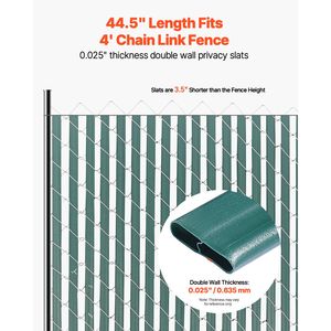 Recinzione a Catena a Doppia Parete con Doghe in HDPE ad Alta Densità, Design per la Privacy con Blocco Inferiore e Alta Visibilità, Altezza 6 Piedi - Product Image 2