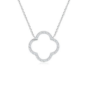 Colgante Abierto de Lujo con Diamante Cultivado en Laboratorio en Forma de Trébol, Oro 10K 14K 18K, Plata 925 935, para Regalo de Aniversario de Bodas - Product Image 2