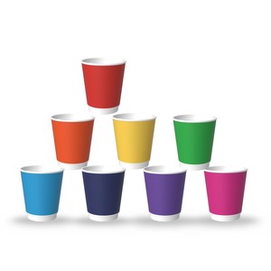 Taza de Café de Doble Pared con Impresión Personalizada de Arcoíris de 12 oz - Product Image 5