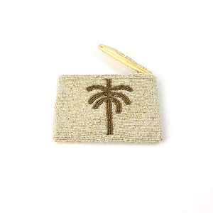 Small Palm <b>Tree</b> Beaded Coin Purse Embellished Beach Style Bag - Product Image 1