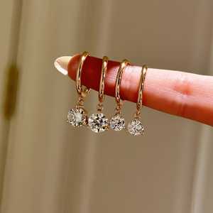 Boucles d'oreilles pendantes parfaites pour les fêtes, plaquées or rose, argent 925 platine avec embellissements en zircon, tendance pour femmes - Product Image 3