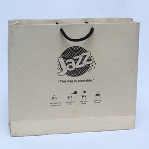 Custom Printed Kraft Seed <b>Paper</b> Bags Biodegradable Recyclable <b>Plantable</b> Gift Packaging Cotton Rope Handles Glossy Lamination - Product Image 2