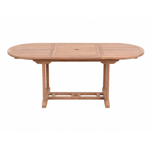 Outdoor <b>Dining</b> Solid Teak <b>Extendable</b> Oval Patio <b>Table</b> Traditional Design Butterfly Extension Garden Resort Wholesale - Product Image 1