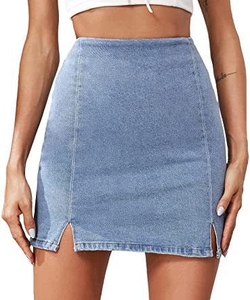 Falda Vaquera Transpirable para Mujer, Estilo Y2K, con Bolsillos, Cintura Alta, Botones, Informal, Verano, Moda, Directo de Fábrica - Product Image 6