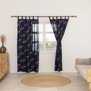 Blue Solid Modern Woven Blackout 100% Cotton <b>Curtain</b> for Home - Product Image 2
