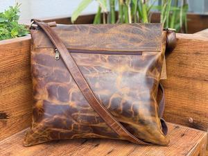Nueva llegada Real hecho a mano de grano completo de cuero Crunch bolsas de mensajero de oficina de alta calidad Venta caliente Unisex Vintage bolsos de hombro - Product Image 5