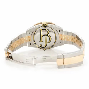 Montre de luxe Hip Hop bicolore or jaune avec diamants Moissanite et couronne à taille brillante ronde – Idée cadeau - Product Image 5