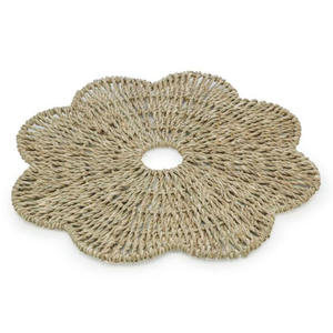 Flower Shaped Rattan Charger <b>Plates</b> Handmade Floral Placemat and Scalloped Table Decoration OEM ODM Available - Product Image 1