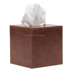 Brown Leather Tissue <b>Box</b> Wholesale Price Decorative Napkin <b>Box</b> High Quality Tissue Holder Napkin Dispenser <b>Box</b> <b>Cheap</b> Price - Product Image 1