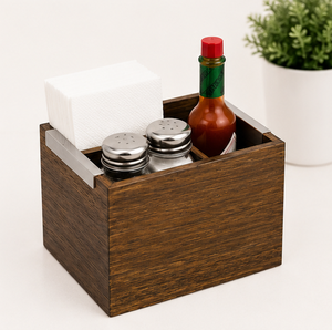 Handcrafted 4-Compartment Wooden Cutlery Holder And Silverware <b>Caddy</b> Rustic Mango Wood <b>Kitchen</b> Utensil Organizer For Home Table - Product Image 4