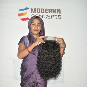Perruque HD Lace en Cheveux Humains Vierges Remy 100% Naturels du Sud de l'Inde, Cheveux Indiens Bruts, pour Extensions Bouclées à Double Trame - Product Image 2