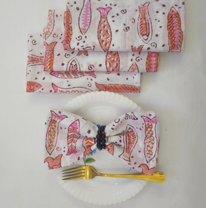 Servilletas de Algodón con Estampado Artesanal, Servilletas Florales Hechas a Mano, Servilletas de Tela Reutilizables para Bodas, Restaurantes y Decoración del Hogar - Product Image 6