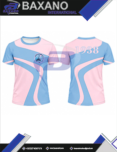 แจ็คแอนด์จิลออฟอเมริกาเสื้อยืดพิมพ์ลายเรขาคณิตสีฟ้าชมพูสำหรับผู้หญิงแขนสั้นทรงปกติผ้าฝ้าย 100% ระบายอากาศได้ดีเสื้อยืดกรีก - Product Image 6