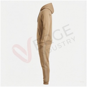Ensemble de survêtement kaki pour homme, manches longues, à capuche, couleur unie, respirant, coupe décontractée, vêtements d'automne - Product Image 3
