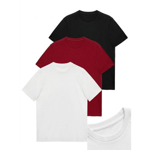T-shirt uni en coton épais 100 % pour homme, col rond, manches courtes, coupe oversize, personnalisable avec logo, vente en gros - Product Image 1