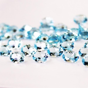 บลูโทแพซธรรมชาติทรงรีเจียระไนแบบเหลี่ยม  ขนาดมาตรฐาน  พร้อมใบรับรอง  ไม่ผ่านการปรับแต่ง  พร้อมสำหรับการฝังในเครื่องประดับ - Product Image 2