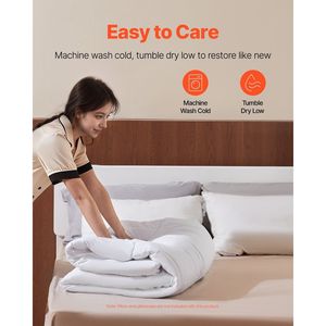 Edredón Acolchado Queen Size 88 x 88 Pulgadas, Suave, Alternativa a la Pluma, para Todas las Estaciones, con 4 Pestañas, Inserto de Edredón - Product Image 6