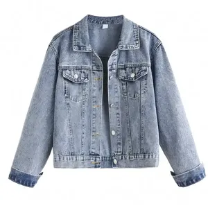 2026 New Fashion Women's Knitted <b>Denim</b> <b>Jackets</b> Winter Warn 100% Cotton Fabric Long Sleeve Button Style Ladies Wear <b>Denim</b> <b>Jackets</b> - Product Image 1