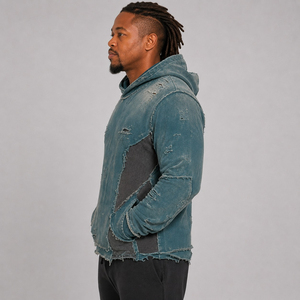 Custom men distressed <b>hoodie</b> featuring <b>soft</b> material modern styling comfortable fit custom colors and premium quality for teams - Product Image 3