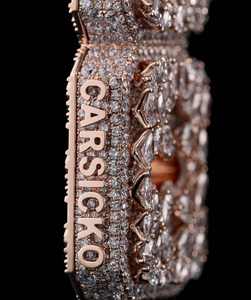 จี้ห้อยคอฮิปฮอปหรูหราสั่งทำพิเศษ เงินแท้ 925 ประดับเพชรโมอิสซาไนต์ VVS พร้อมตัวอักษรแฟชั่นแบบ Iced Out - Product Image 2