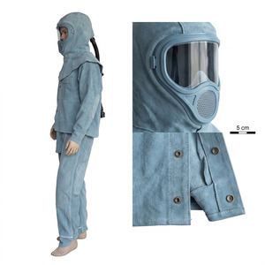 Combinaison de sécurité industrielle pour soudeurs, en cuir de vachette pleine fleur épais, imperméable, ignifuge, résistante aux chocs thermiques et aux étincelles - Product Image 3